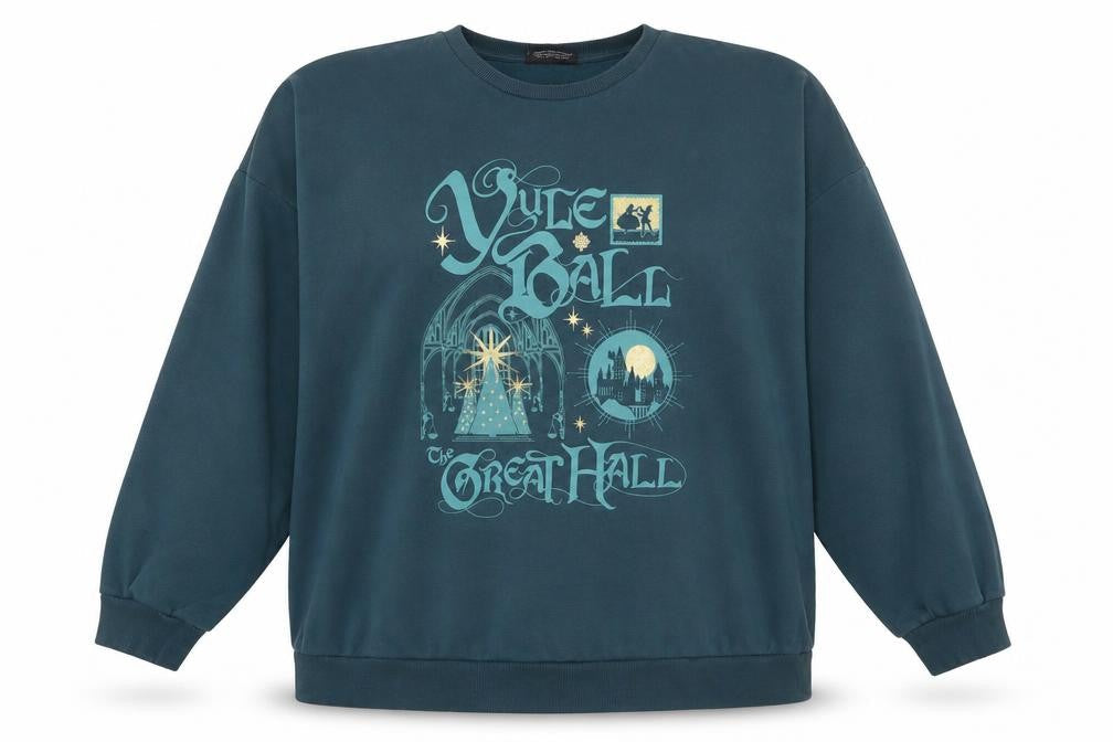 Unisex Adults UK 2XL Relaxed Harry Potter Blue Pullover Sweatshirt