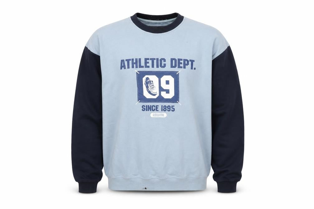 Mens UK M Regular Reebok Blue Pullover Sweatshirt