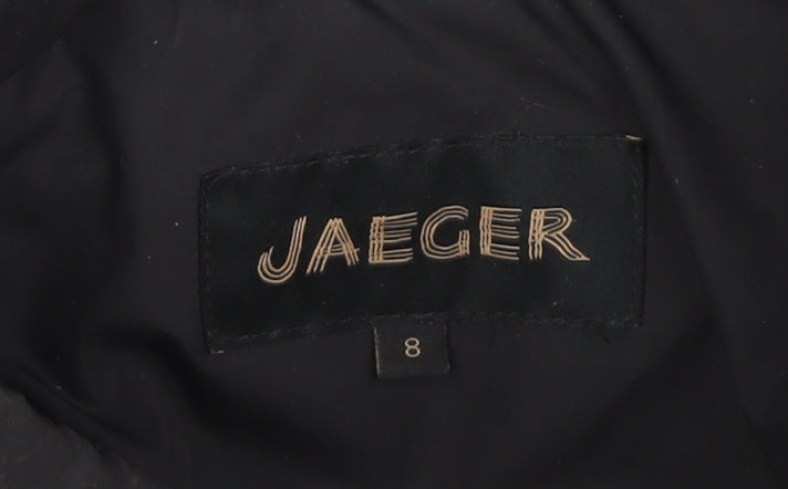 Jaeger Women's Black Puffer Coat Belted Hooded Size 8