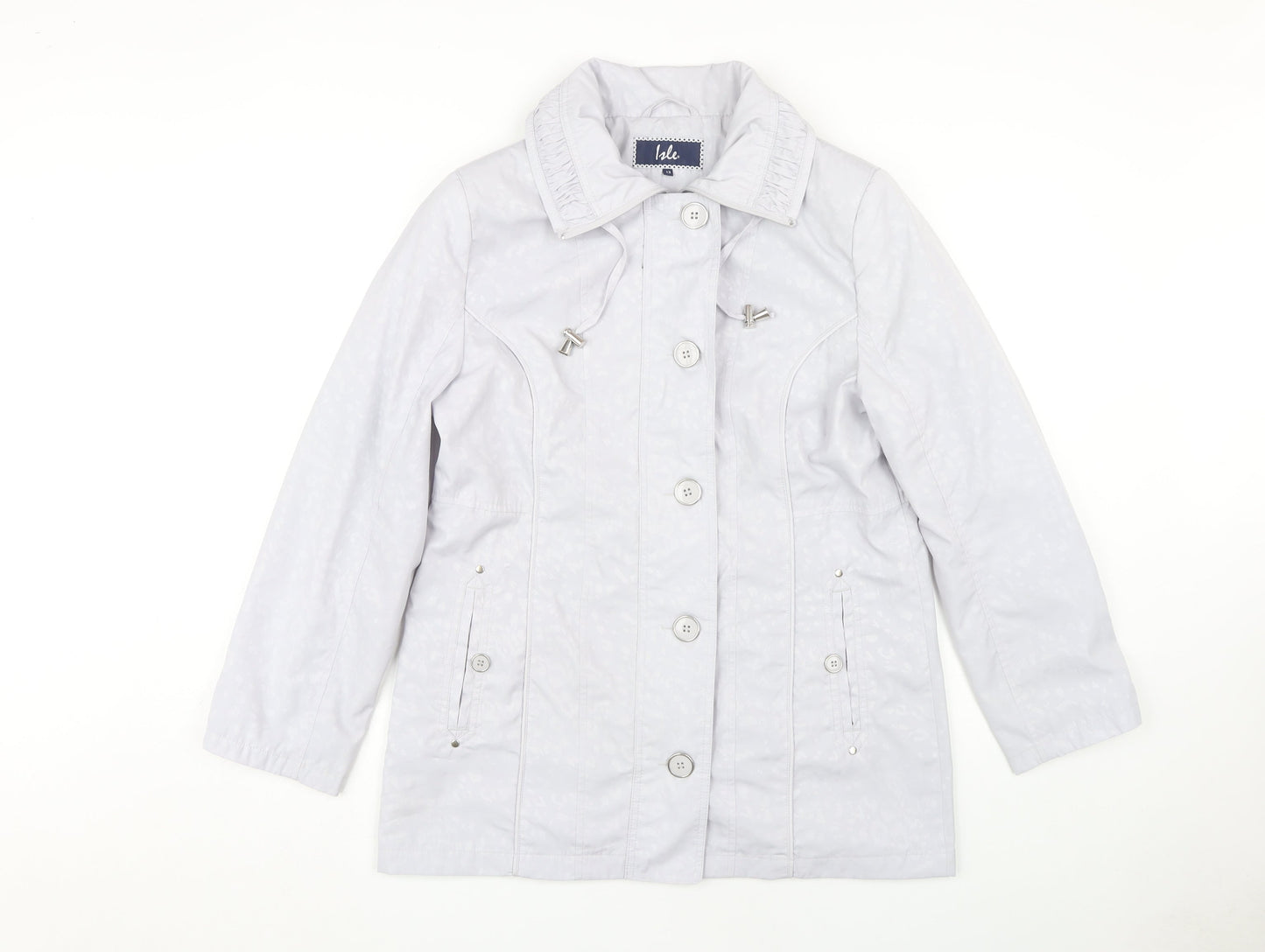 Isle Women's White Mid-Length Jacket, Size 12