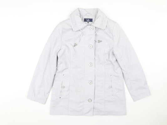 Isle Women's White Mid-Length Jacket, Size 12