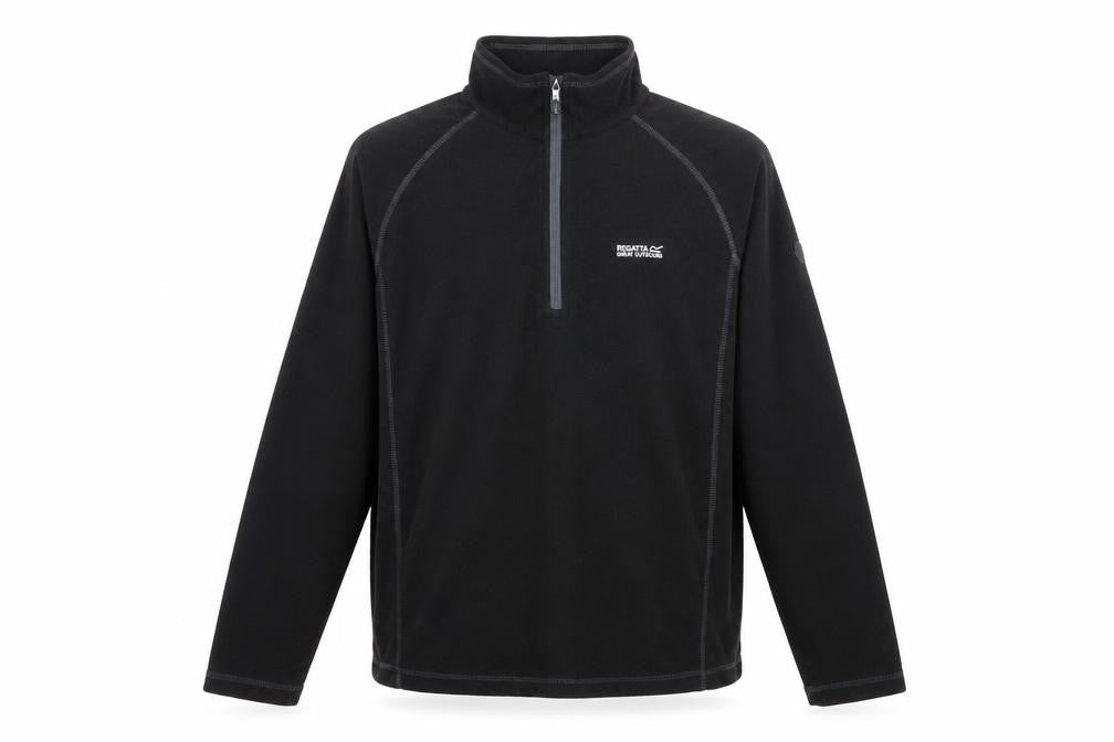 Mens UK M Regular Regatta Black 1/4 Zip Sweatshirt