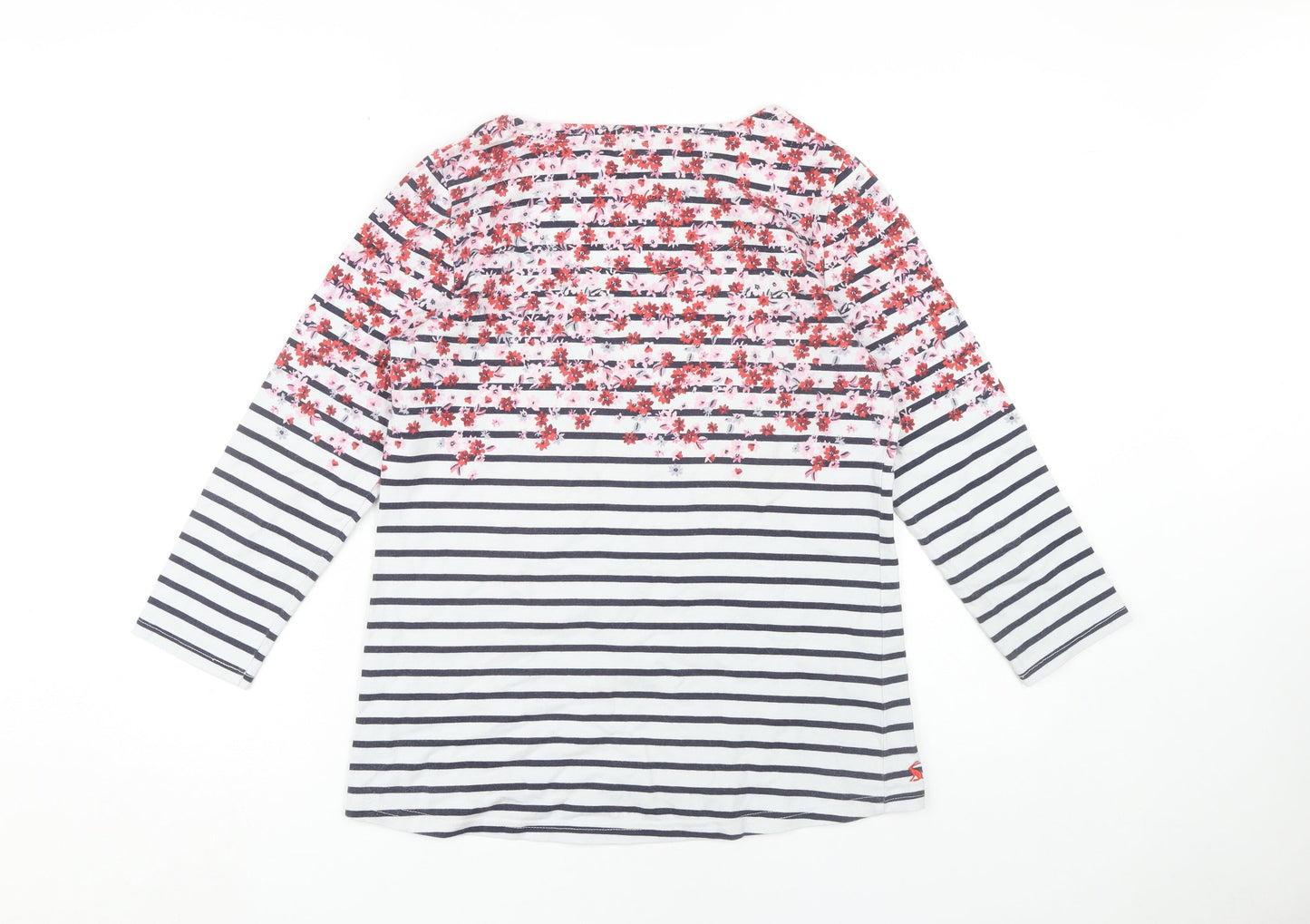 Joules Women's Multicoloured Floral Striped T-Shirt UK 12