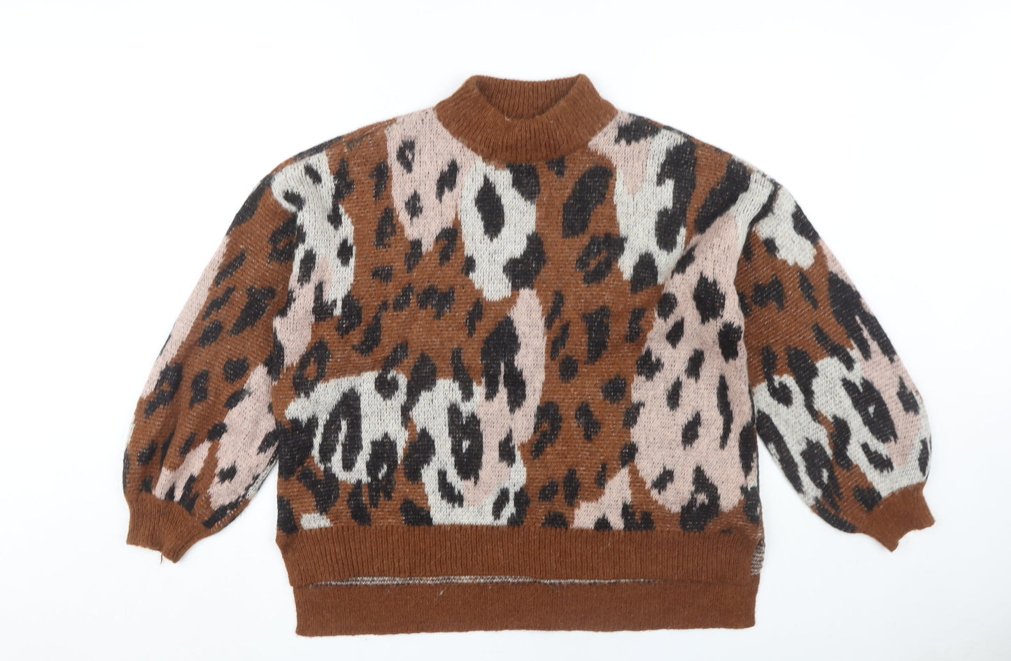 Vila Women's Brown Animal Print Pullover Jumper