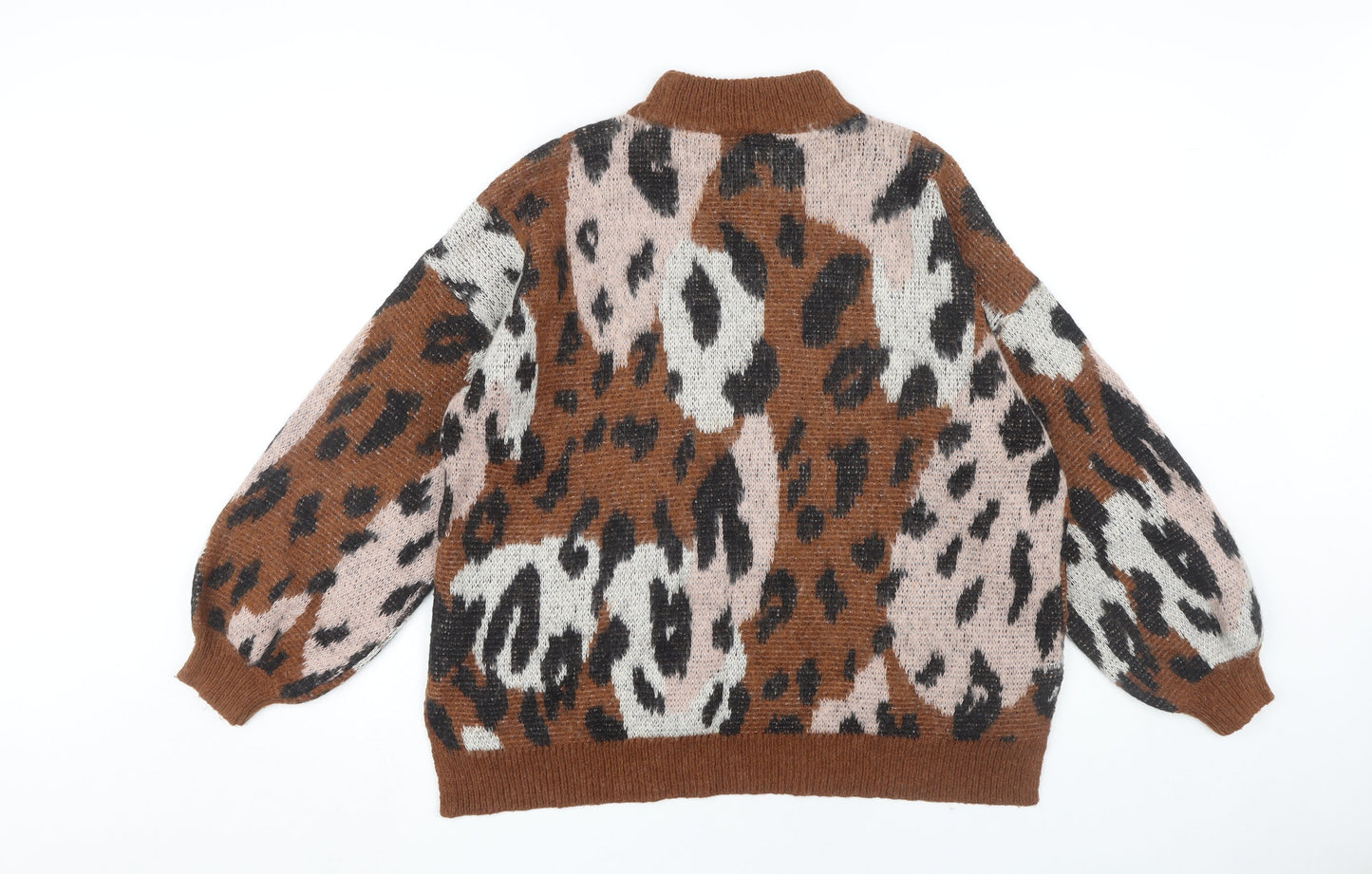 Vila Women's Brown Animal Print Pullover Jumper