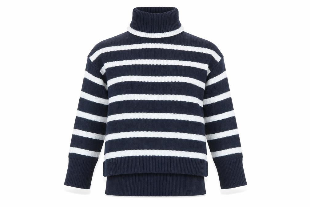 Crew Clothing Women's Blue Roll Neck Jumper
