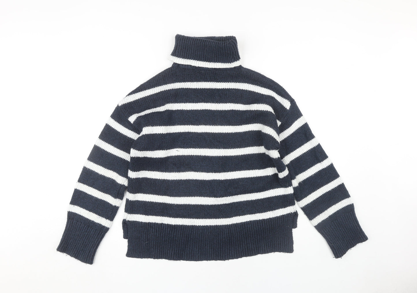 Crew Clothing Company Women's Blue Roll Neck Jumper