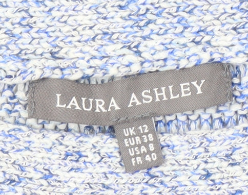 Laura Ashley Women's Blue Knit Jumper Fringe