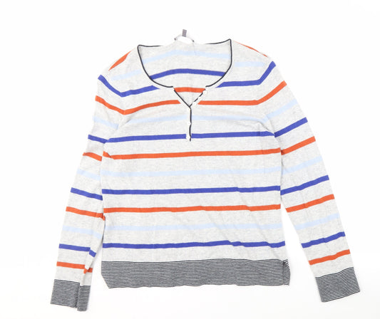 Laura Ashley Women's Multicoloured Henley Jumper - Size 12