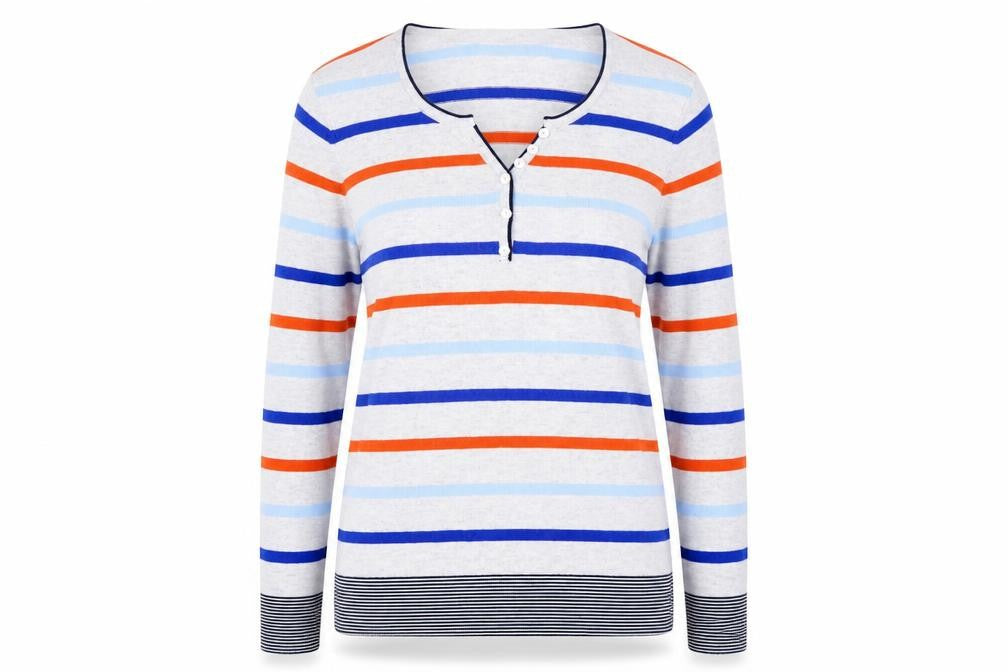 Womens UK 12  Laura Ashley Multicoloured Henley