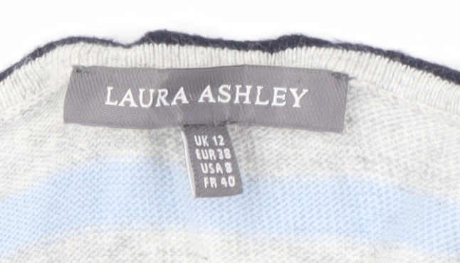 Laura Ashley Women's Multicoloured Henley Jumper - Size 12