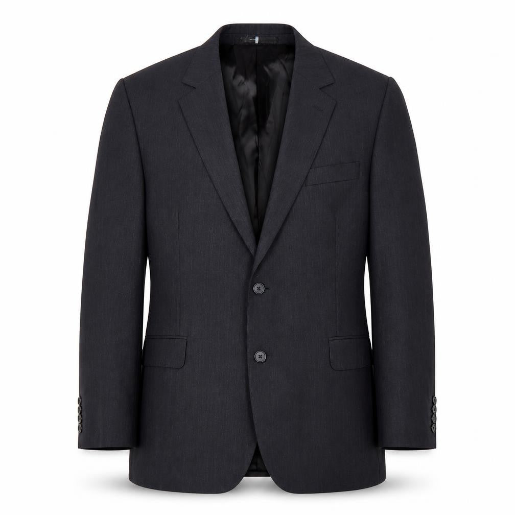 Front view of Jaeger Men's Grey Wool Blazer, 44 Slim, Business Formal