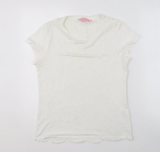 Ted Baker Women's White Lace T-Shirt Size 2 UK