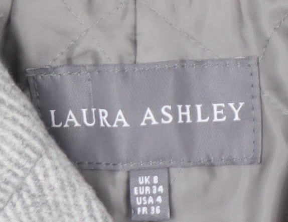 Laura Ashley Women's Grey Overcoat Size 8 Wool Blend