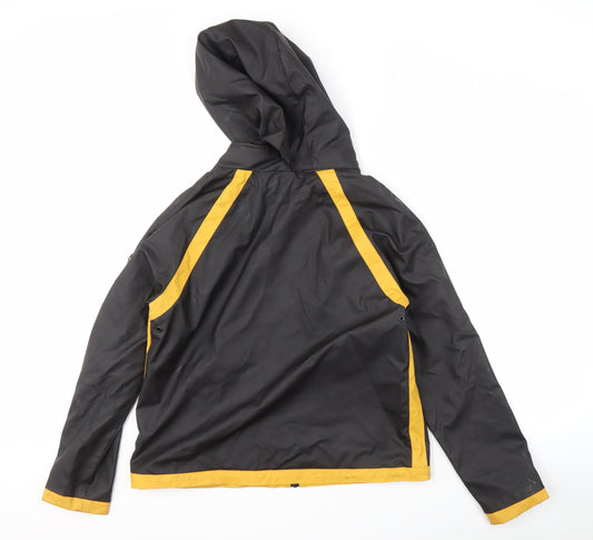 Jayloucy Women's Black Hooded Rain Jacket Size 10