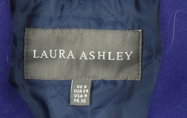 Laura Ashley Women's Blue Wool Pea Coat Size 8