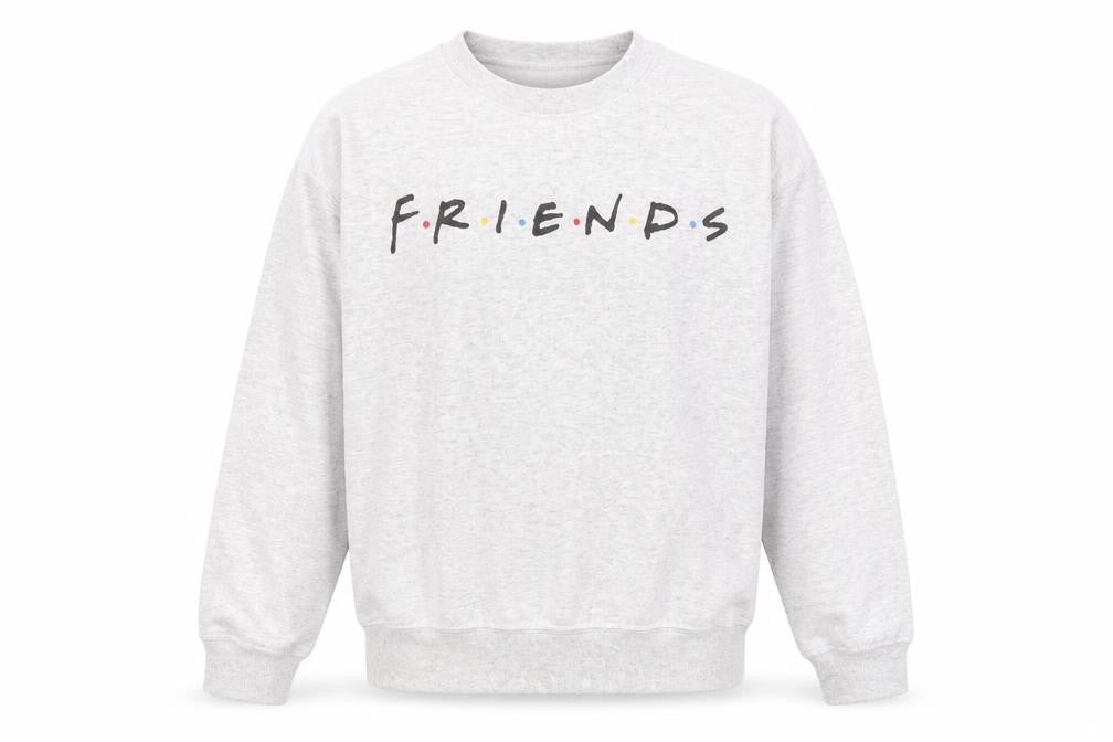 Unisex Adults UK S Regular Friends Grey Pullover Sweatshirt