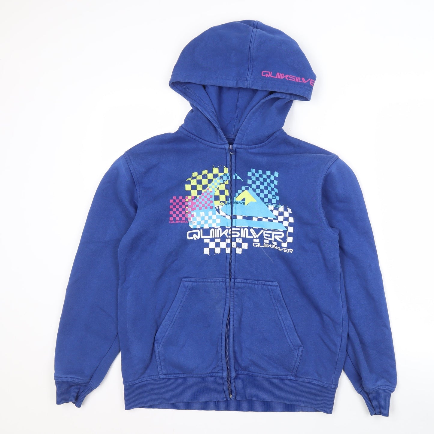 Quiksilver Teens Blue Full Zip Logo Hoodie Size 14