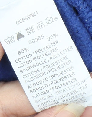 Quiksilver Teens Blue Full Zip Logo Hoodie Size 14