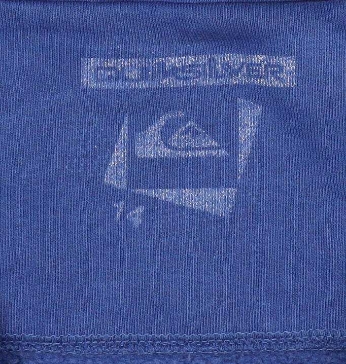 Quiksilver Teens Blue Full Zip Logo Hoodie Size 14