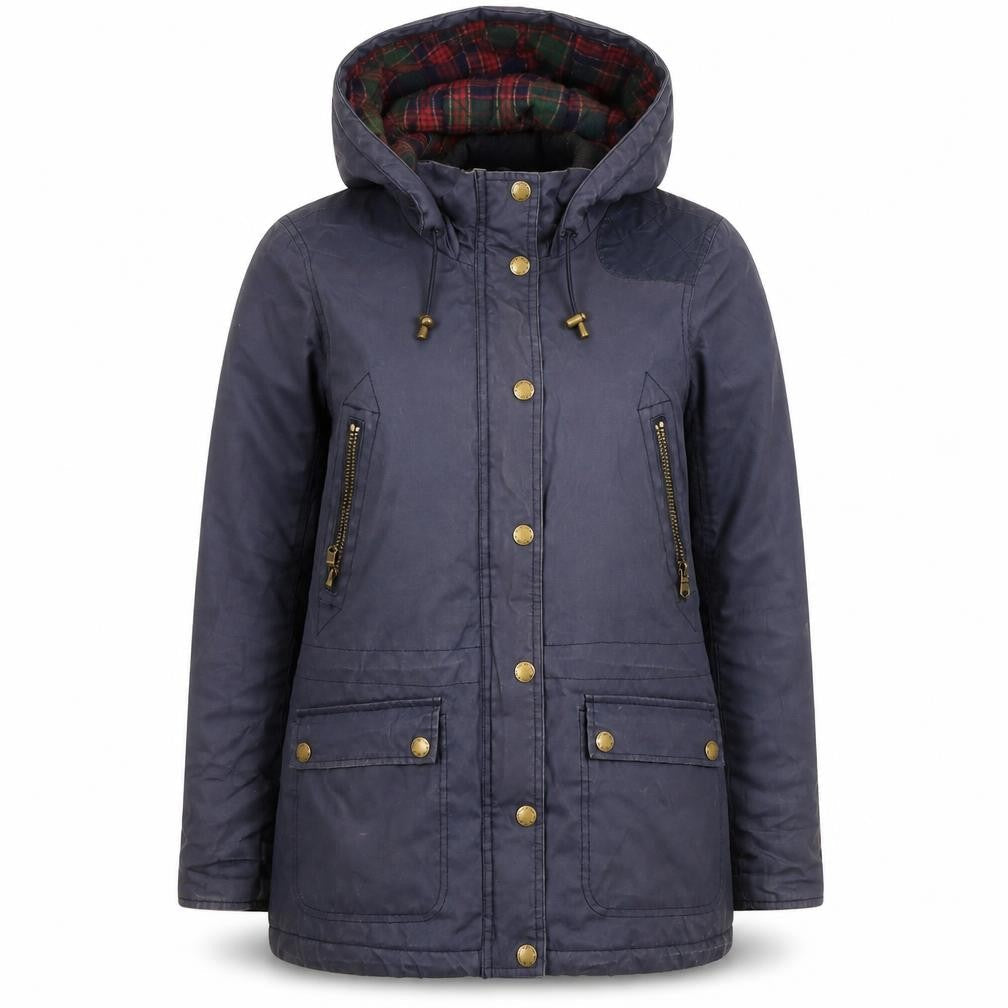 L.O.G.G Women's Blue Mid-Length Hooded Parka Jacket