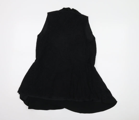 Nicole Exclusives Women's Black Wrap Lace Blouse S