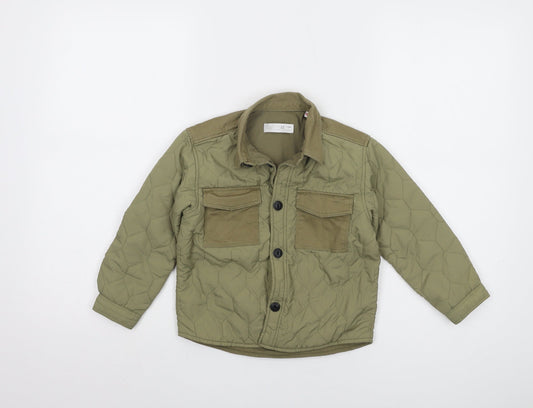 Zara Boys Green Quilted Jacket 3-4 Years