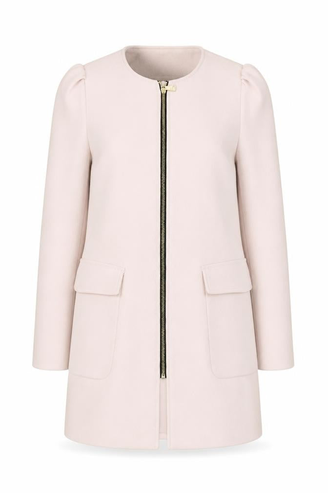H&M Women's Pink Mid-Length Coat, Size 8, Casual Chic