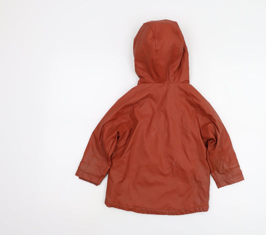 Zara Girls Orange Hooded Jacket 3-4 Years