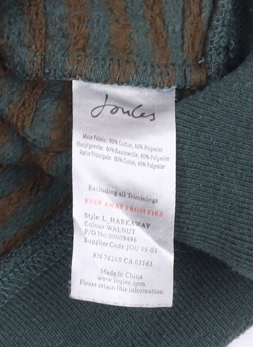 Joules Women’s Brown Striped Henley Sweatshirt Size 14