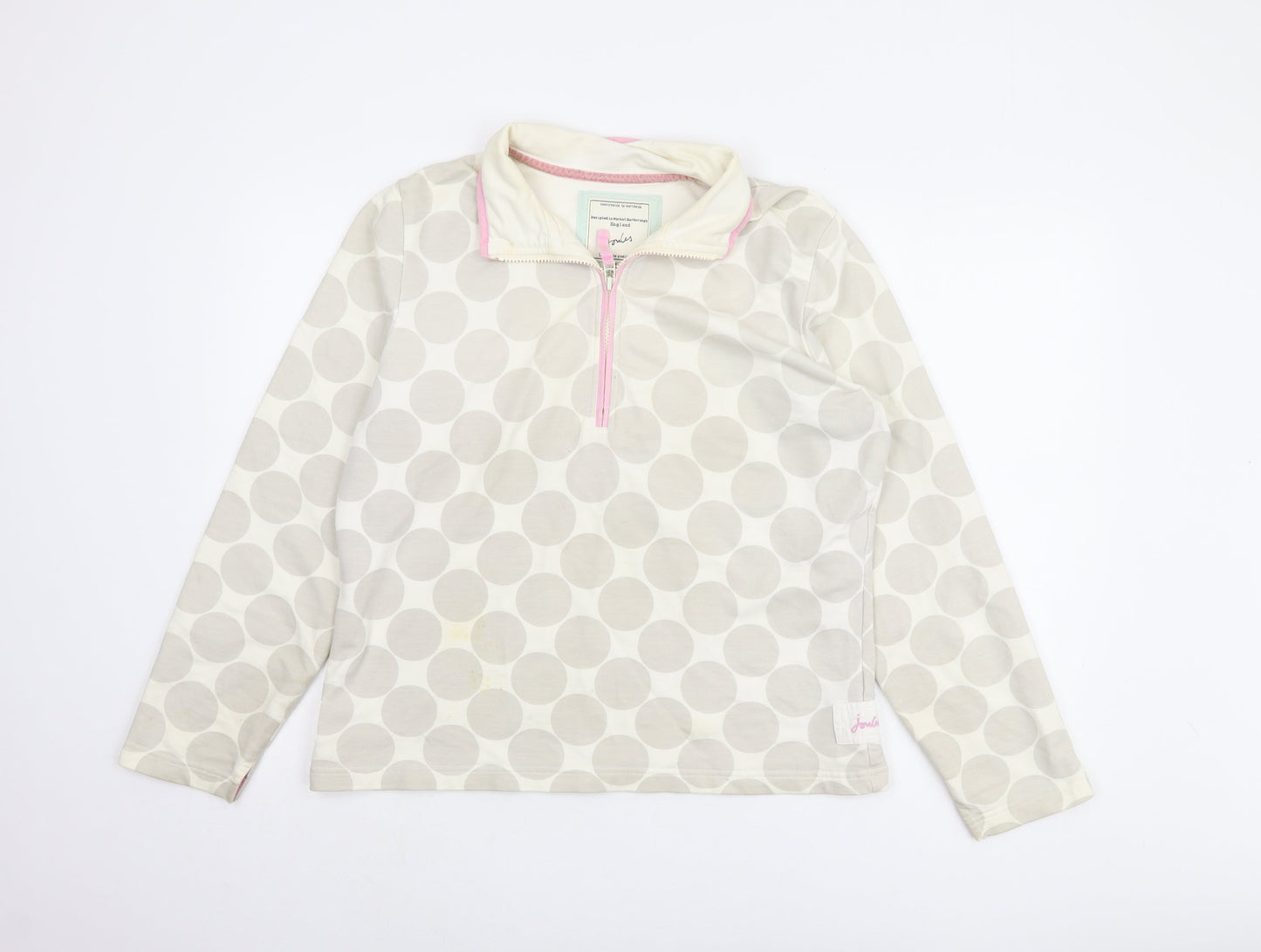 Joules Women’s Ivory Polka Dot Pullover Sweatshirt L