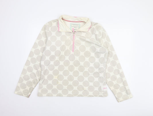 Joules Women’s Ivory Polka Dot Pullover Sweatshirt L