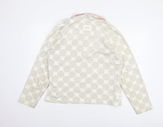 Joules Women’s Ivory Polka Dot Pullover Sweatshirt L