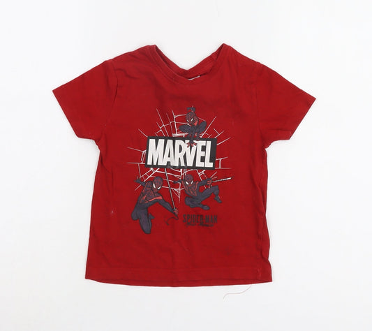 Marvel Boys Red T-Shirt 2-3 Years Spider-Man Graphic