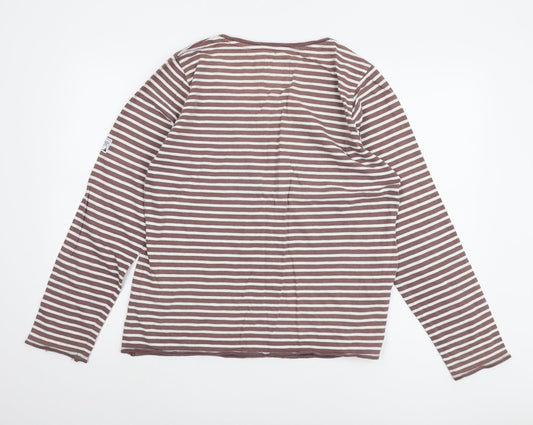 Lazy Jacks Women's Brown Striped XL Long Sleeve T-Shirt