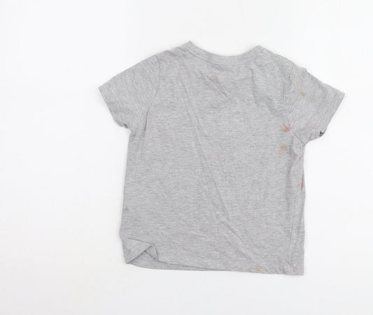 M&Co Girls Grey Snoopy T-Shirt 11 Years Graphic Print