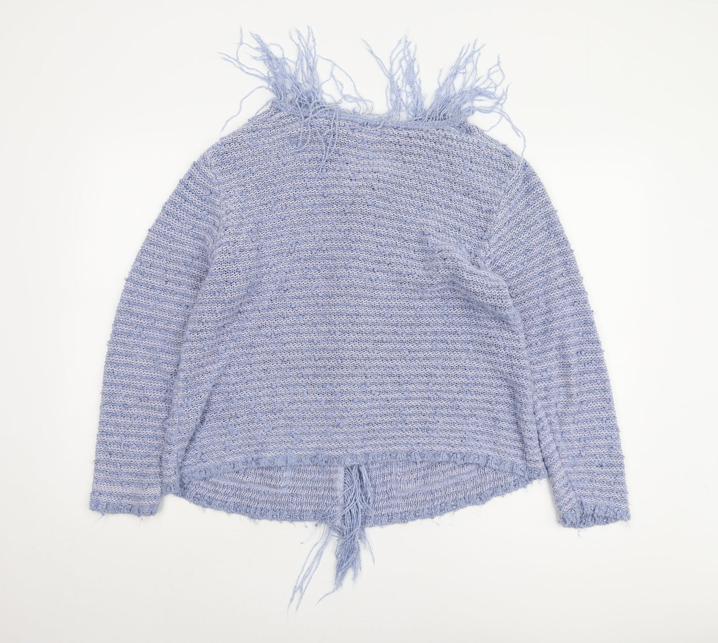 Roman Originals Women's Blue Cardigan, M, with Fringe