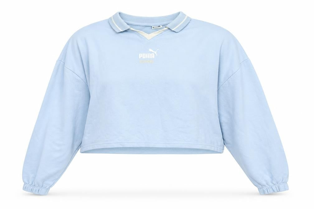 Womens UK XL Regular PUMA Blue Pullover Sweatshirt