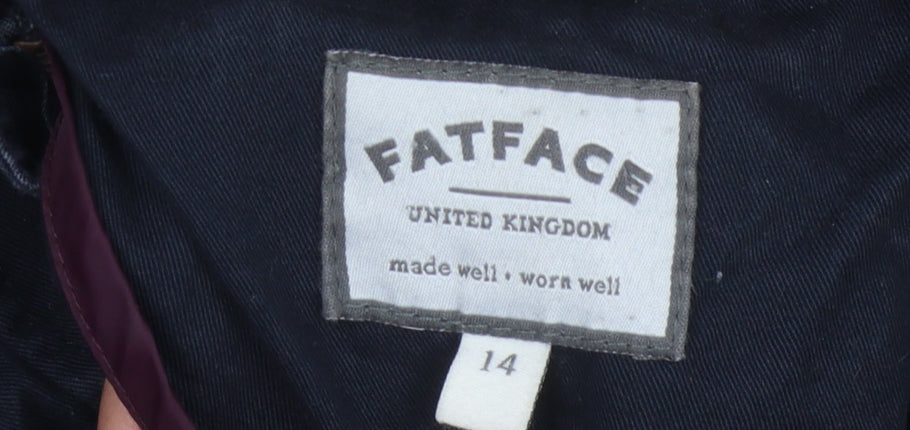 Fatface Women's Blue Parka Jacket Size 14