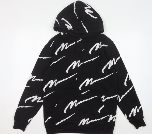 boohooMAN Men's Black XS Graphic Print Hoodie