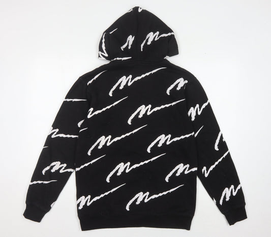 boohooMAN Men's Black XS Graphic Print Hoodie