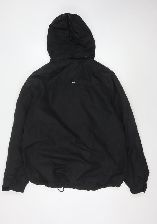 Trespass Men's Black Hooded Puffer Jacket L