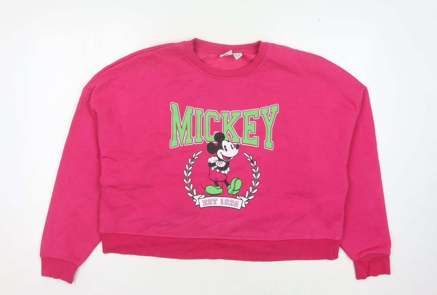 Disney Women's Pink Pullover Sweatshirt L - Mickey Mouse