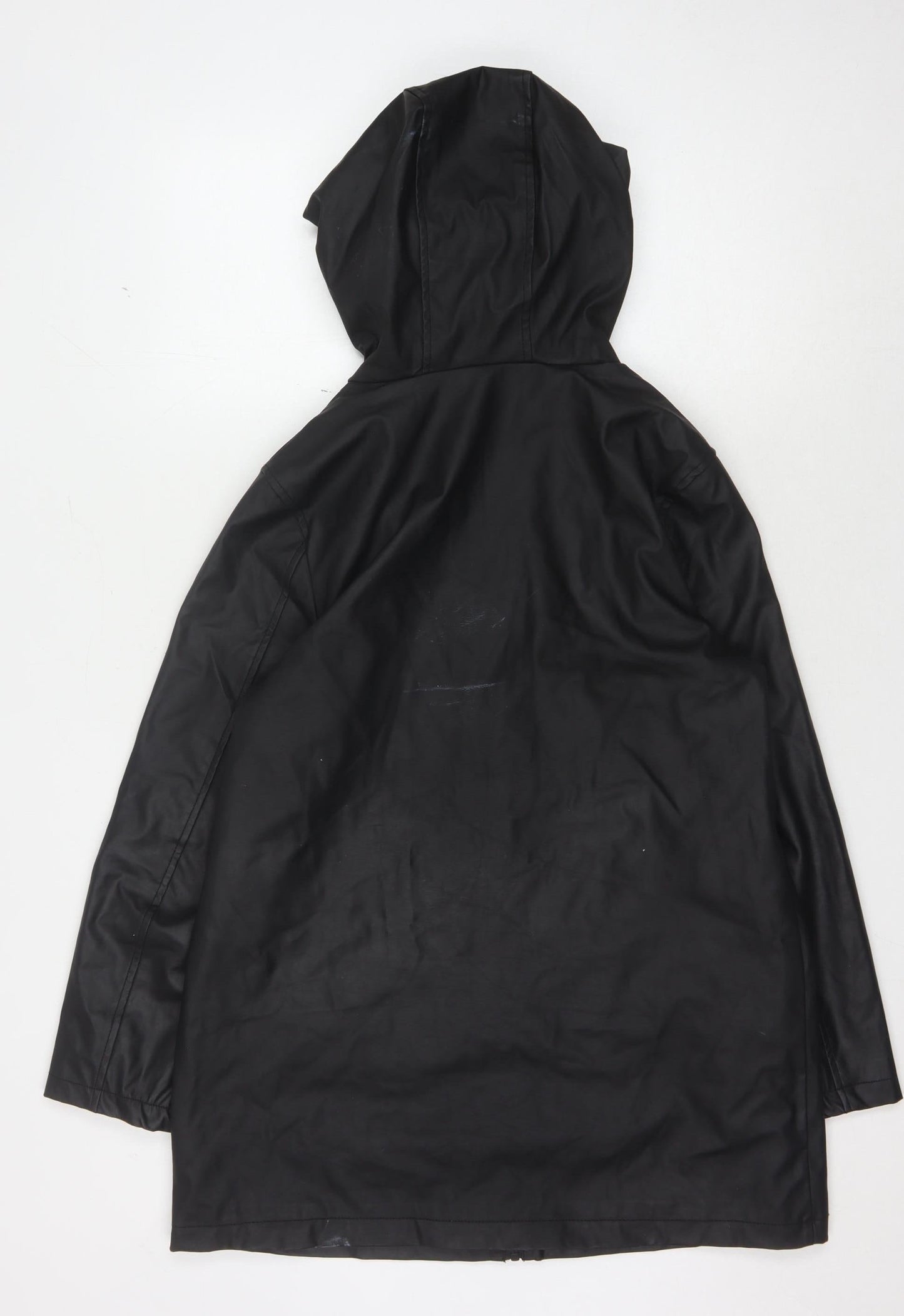 New Look Women's Black Hooded Rain Coat Size 10