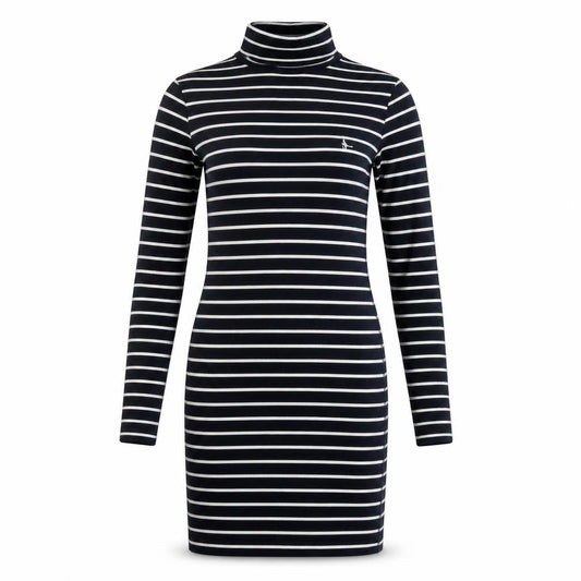 Jack Wills Women's Black Striped Bodycon Dress Size 10