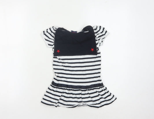 Rayar Girls Black and White Striped Dress Size 10