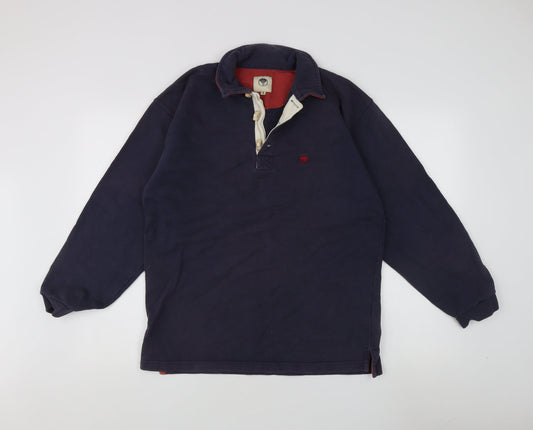Fat Face Henley Blue Men's Sweatshirt Logo S