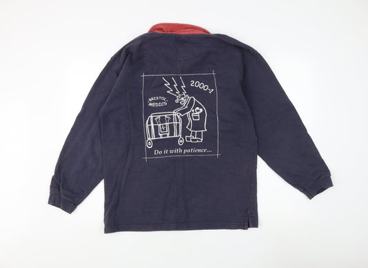 Fat Face Henley Blue Men's Sweatshirt Logo S