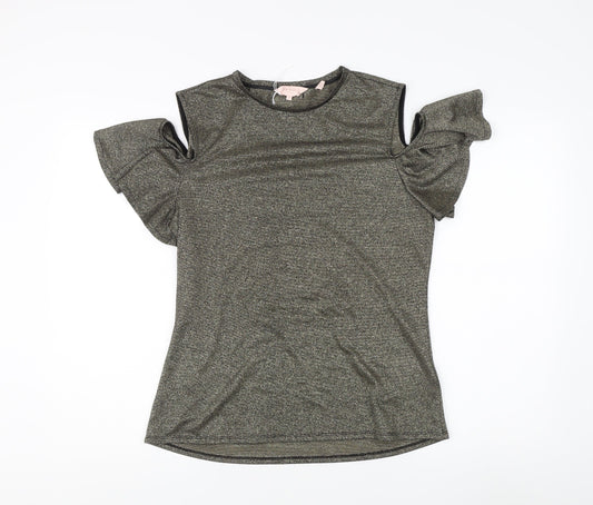 Ted Baker Women's Black Flutter Sleeve Top Size 12
