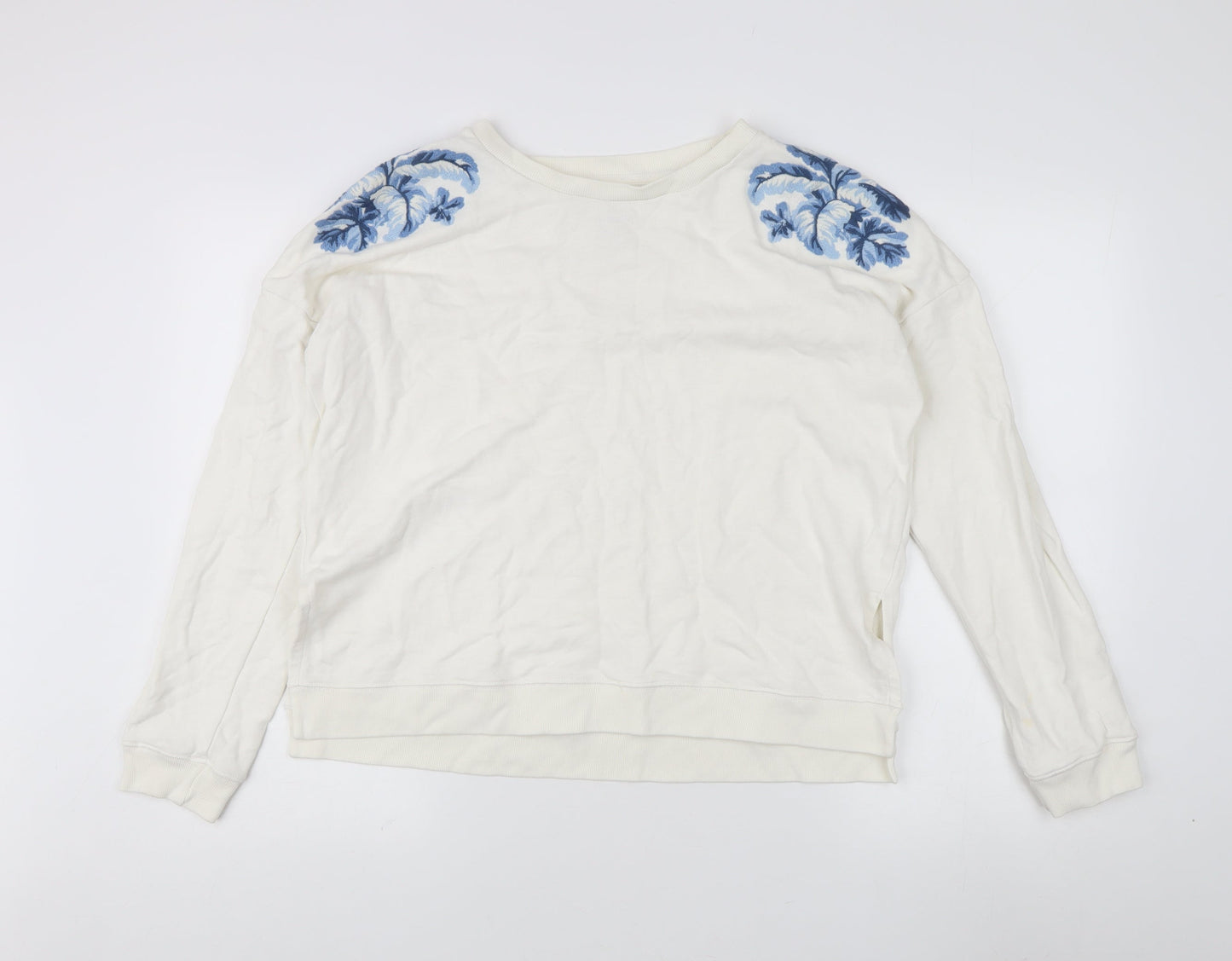 Jack Wills Ivory Women's Embroidered Sweatshirt Size 14